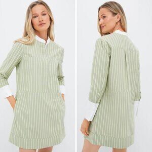 Tuckernuck Green Stripe Rohan Shirt Dress Mini NWT Size Large